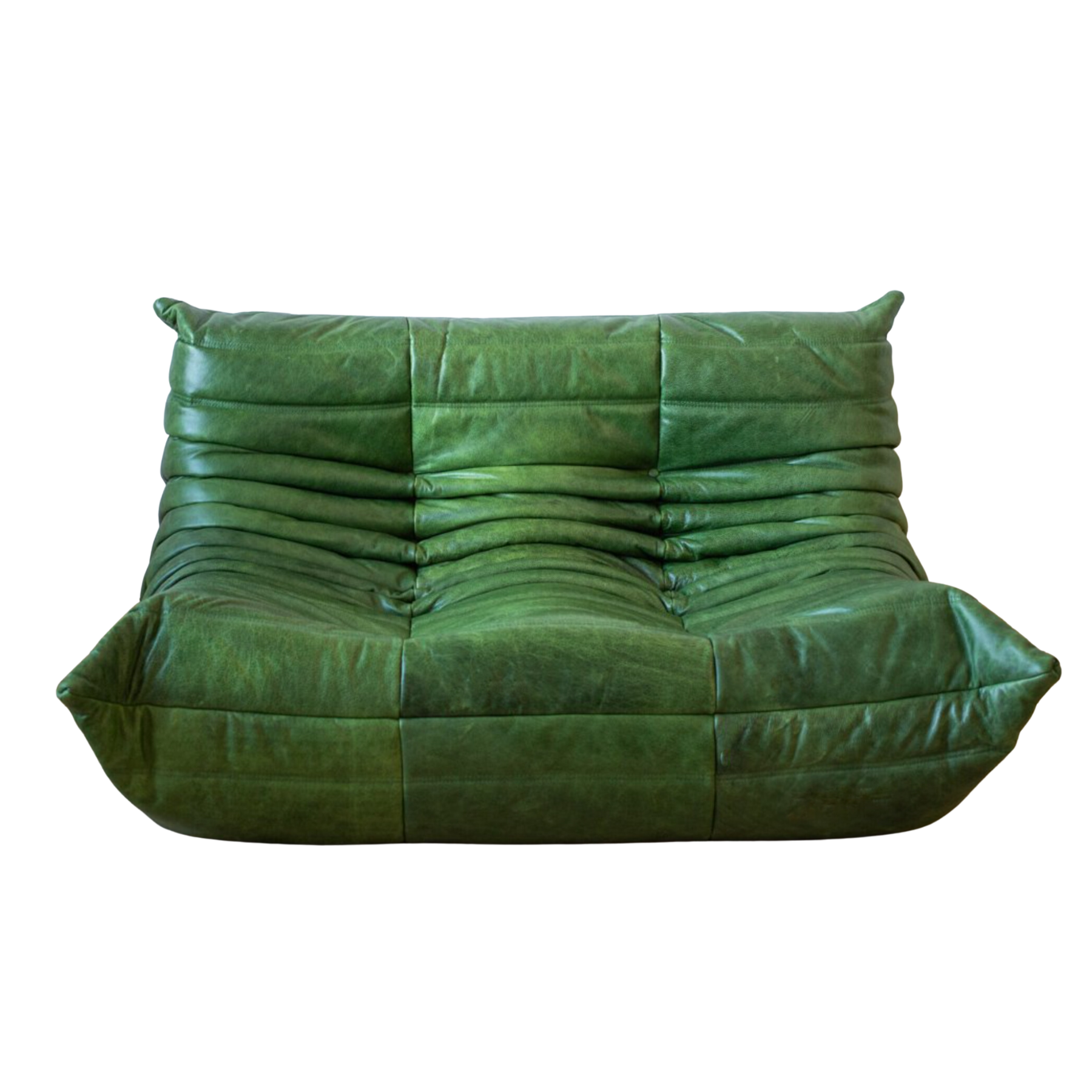 Ducaroy Leather Togo Sofa Loveseat