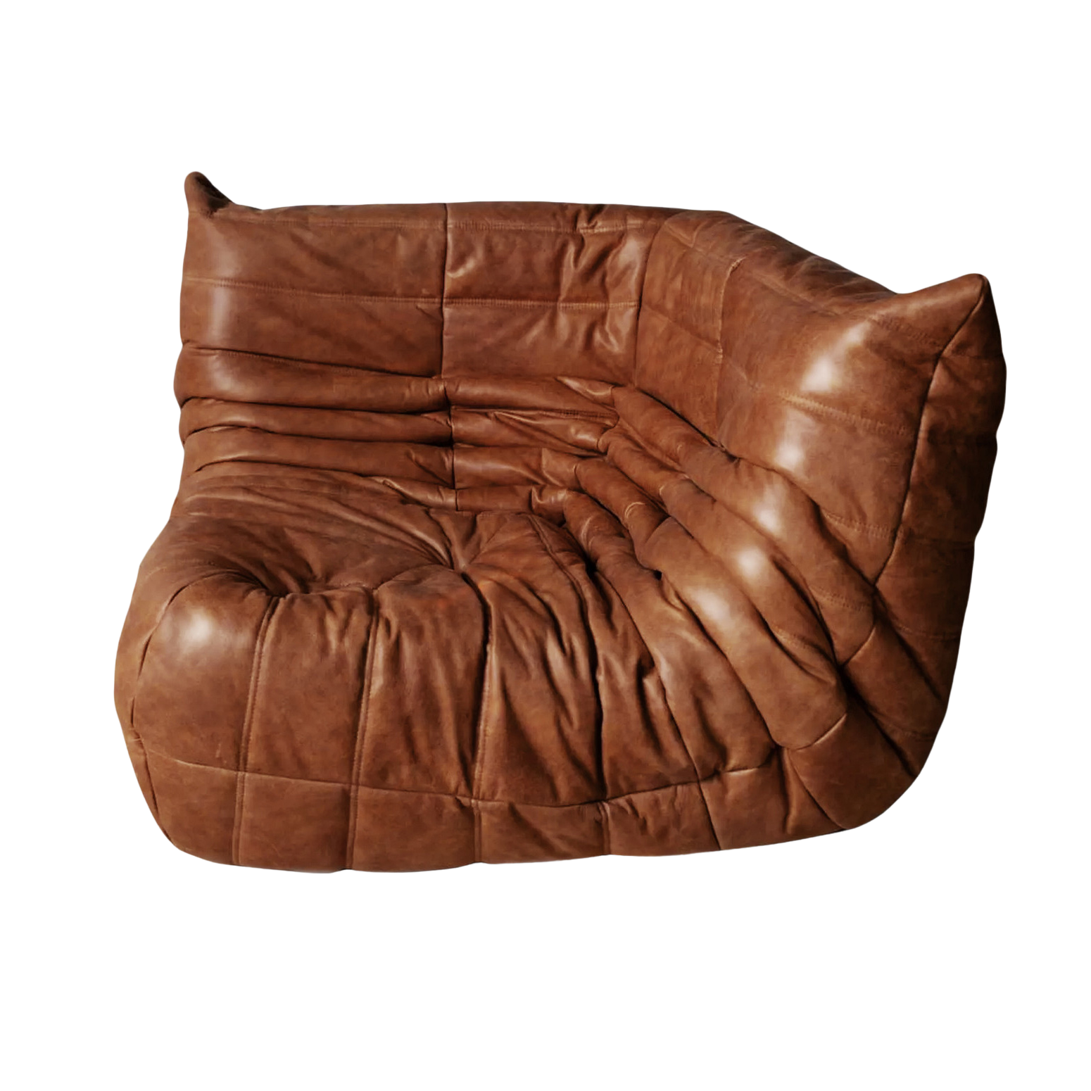 Ducaroy Leather Togo Sofa Corner Piece
